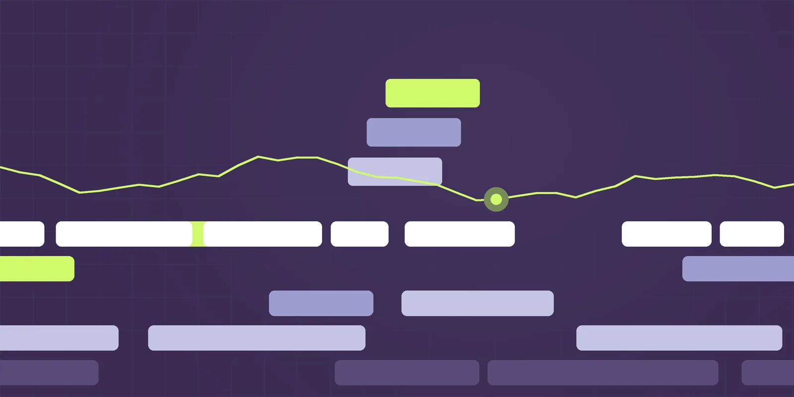 Steppe illustration: stepped terraces in purple, periwinkle and lime with a signal line, for the article How to report compliance and cyber risk to your board on one page