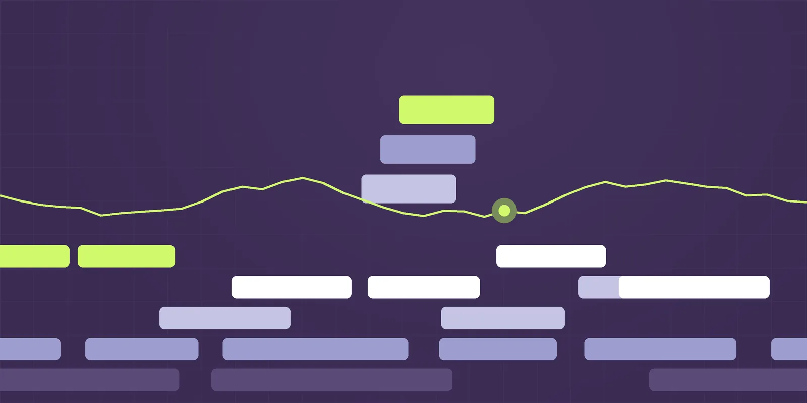 Steppe illustration: stepped terraces in purple, periwinkle and lime with a signal line, for the article Compliance software or compliance consultant? You're asking the wrong question.
