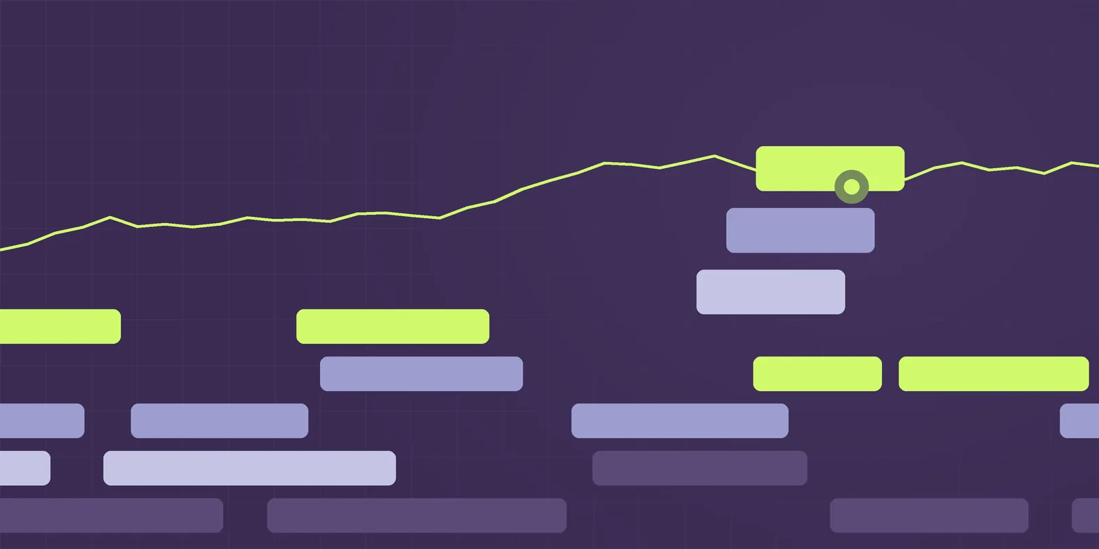 Steppe illustration: stepped terraces in purple, periwinkle and lime with a signal line, for the article DPDP consent managers explained: what they mean for your business