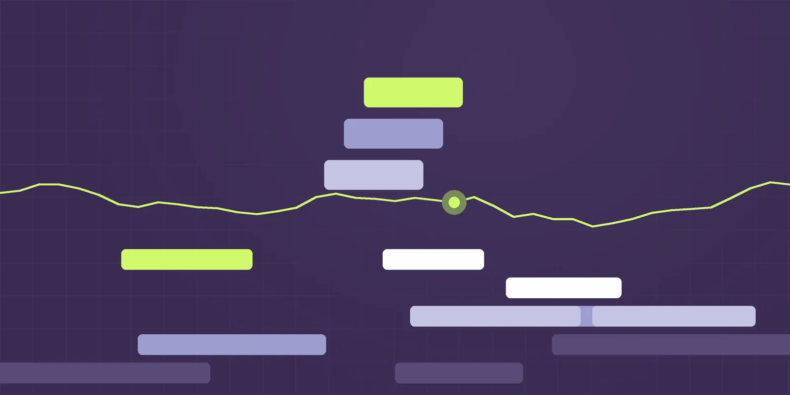 Steppe illustration: stepped terraces in purple, periwinkle and lime with a signal line, for the article How to review a vendor's SOC 2 report, and spot a worthless one