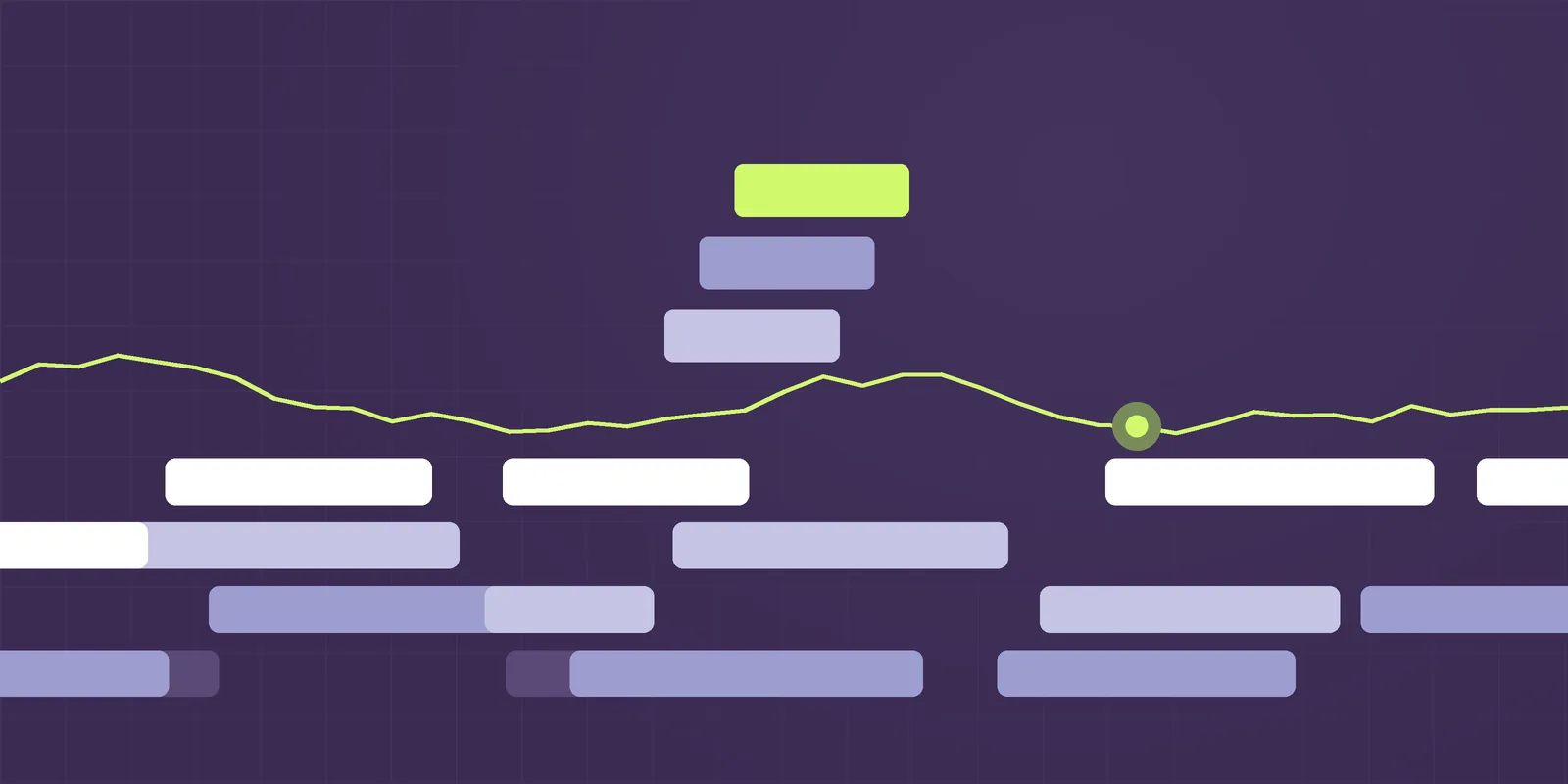 Steppe illustration: stepped terraces in purple, periwinkle and lime with a signal line, for the article Security questionnaires are killing your sales cycle. Here's how to fix it.