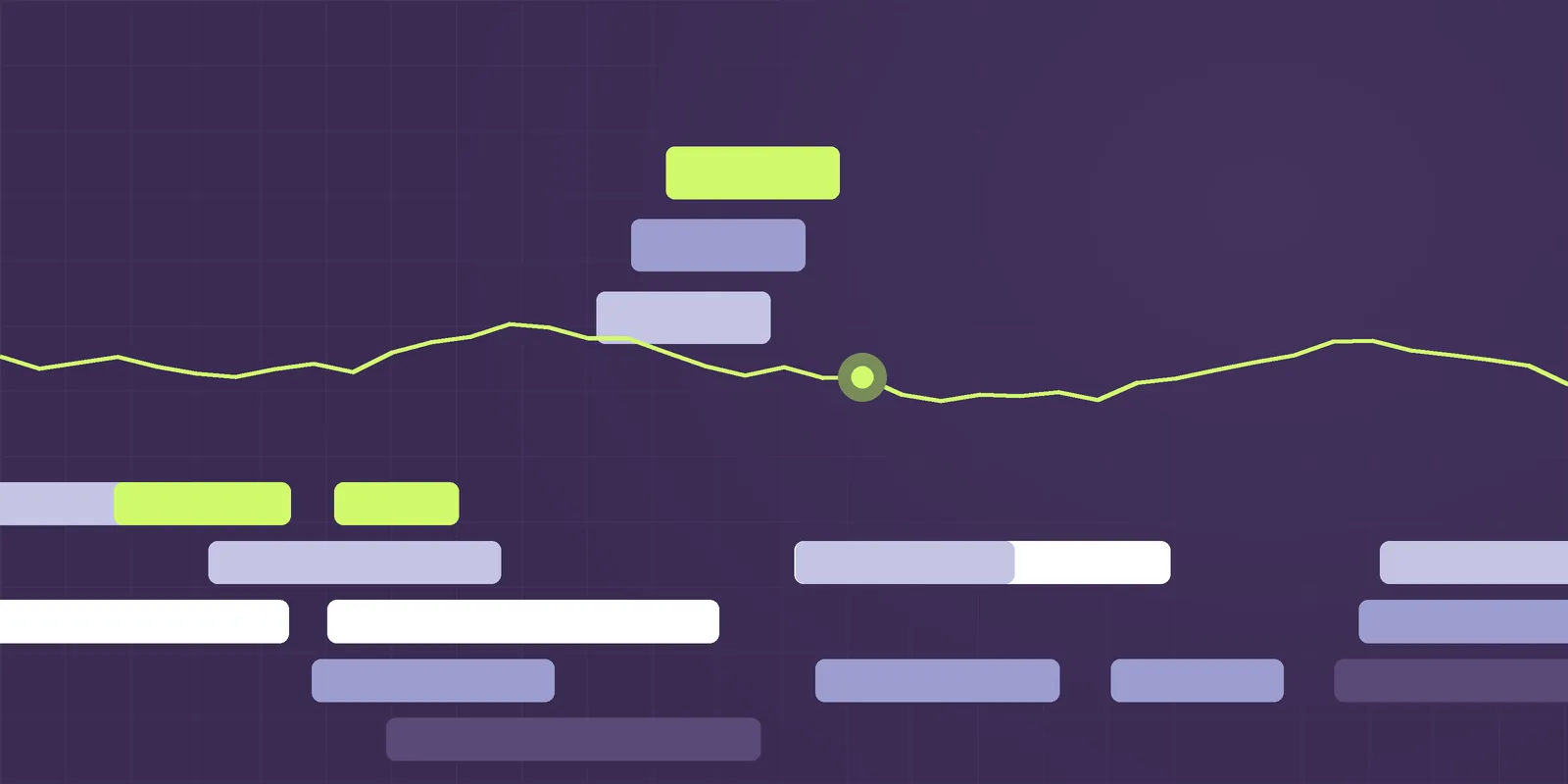 Steppe illustration: stepped terraces in purple, periwinkle and lime with a signal line, for the article SOC 2 vs ISO 27001 vs DPDP: which one do you need first?